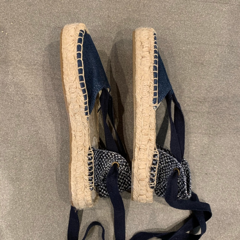 NWOT Soludos Denim Ankles Wrap Espadrilles - Picture 5 of 6